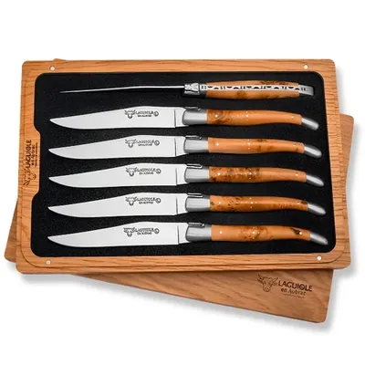 Coffrets de 6 Couteaux de Table Laguiole en Aubrac