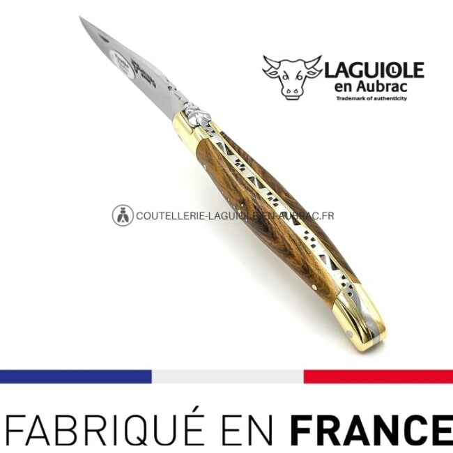 couteau de poche laguiole pistachier laiton