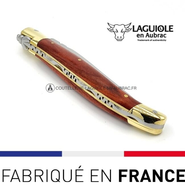 couteau de poche laguiole red heart laiton