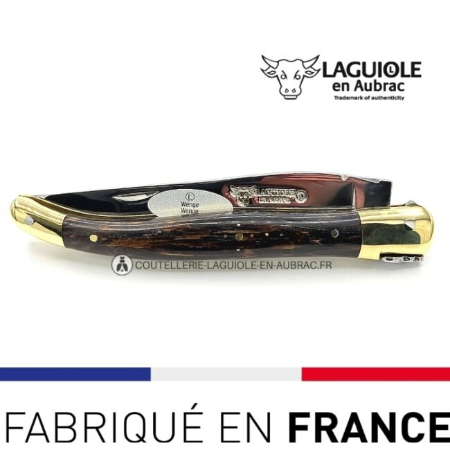 couteau laguiole 12 cm manche wenge mitres laiton
