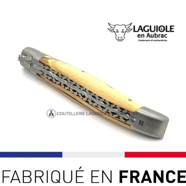 couteau laguiole bois aubrac mat double platines