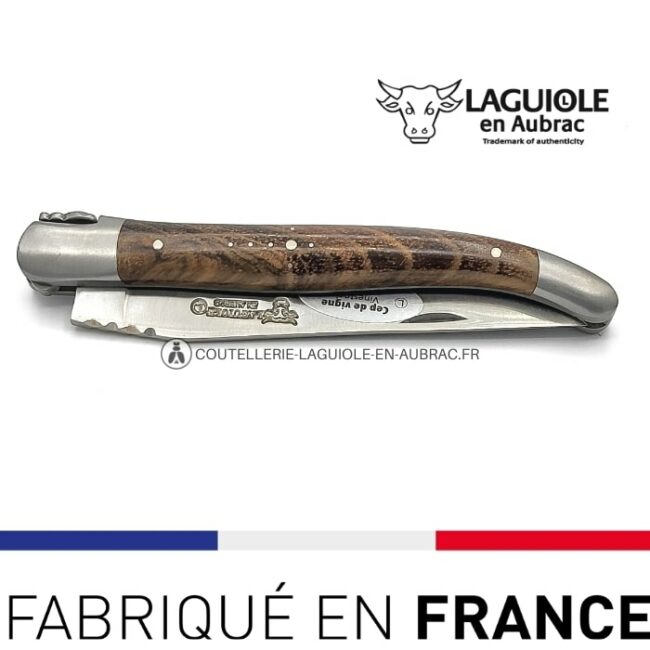 couteau laguiole cep de vigne satin