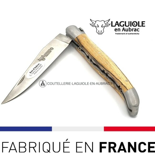 couteau laguiole double platines bois aubrac satiné