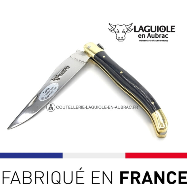 couteau laguiole en aubrac corne laiton