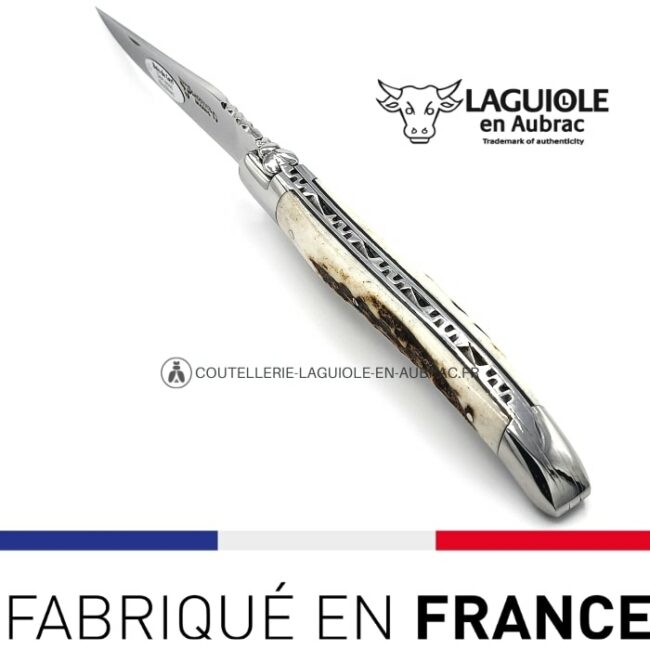 couteau laguiole en aubrac manche bois de cerf