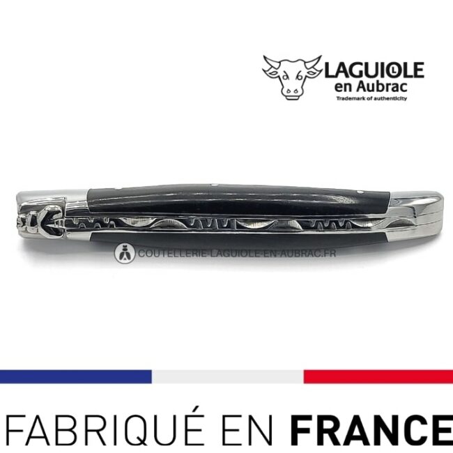 couteau laguiole en aubrac manche ébène noir