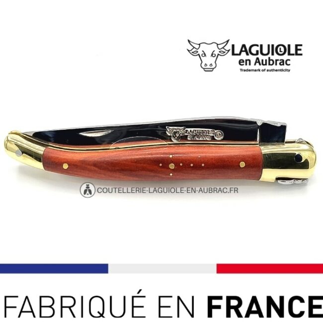 couteau laguiole manche rouge laiton