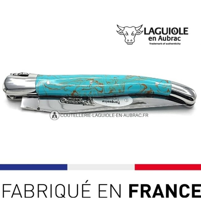 couteau laguiole manche turquoise veritable