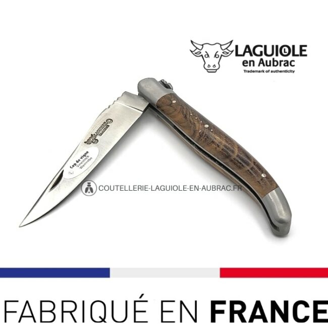 couteau laguiole ouvert manche cep de vigne