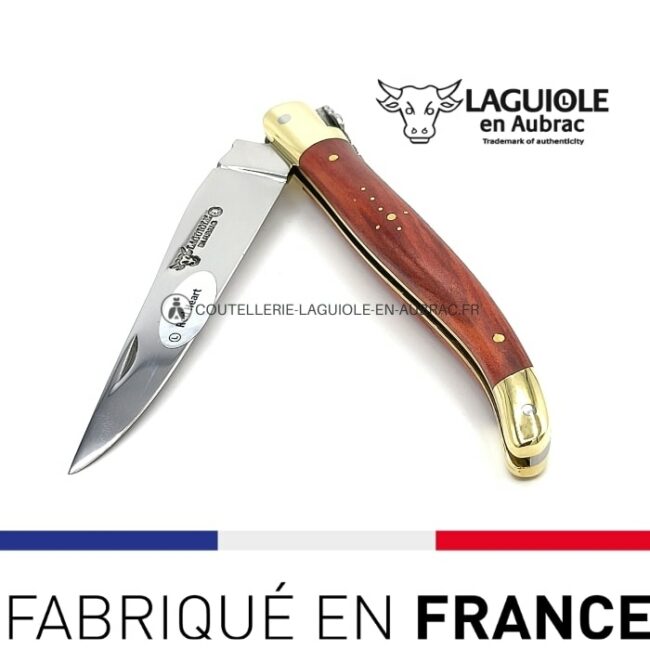 couteau laguiole pliant manche rouge laiton