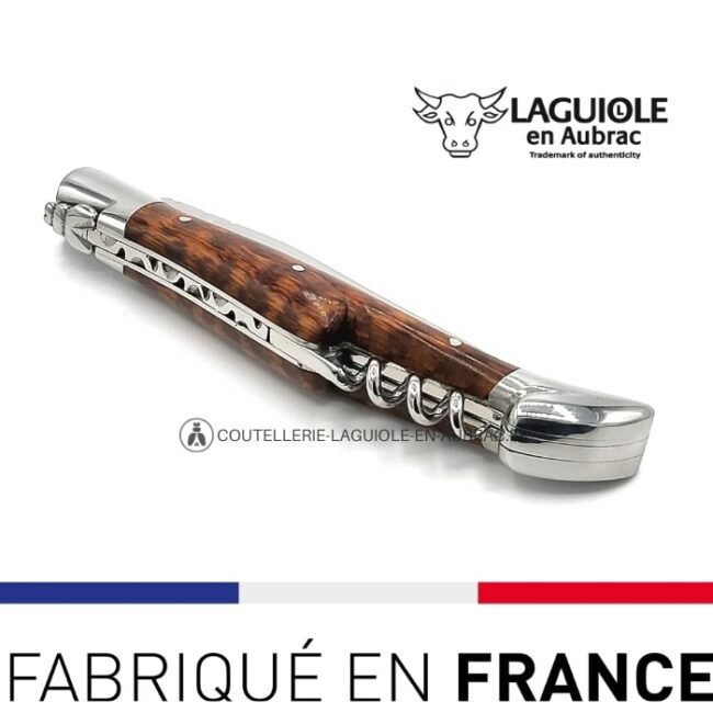 couteau laguiole tire bouchon manche bois amourette