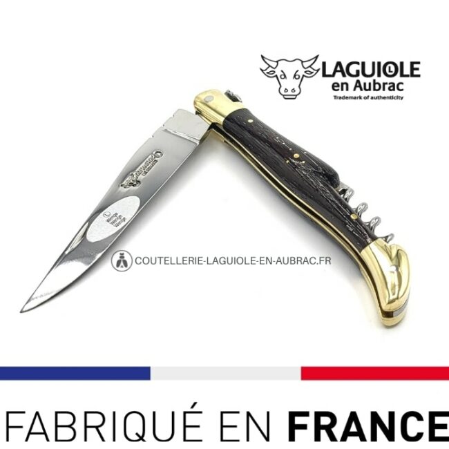 couteau laguiole tire bouchon wenge mitres laiton