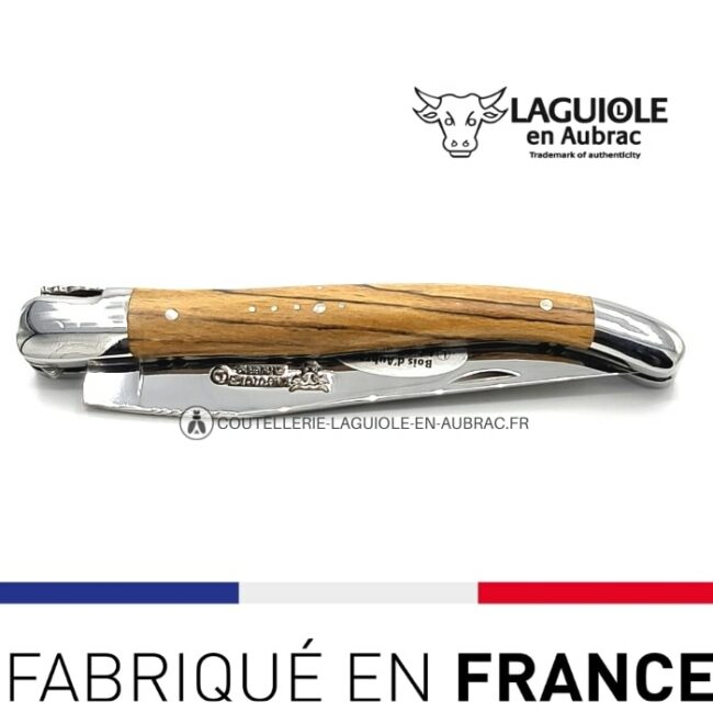 couteau pliant laguiole double platines hetre aubrac 