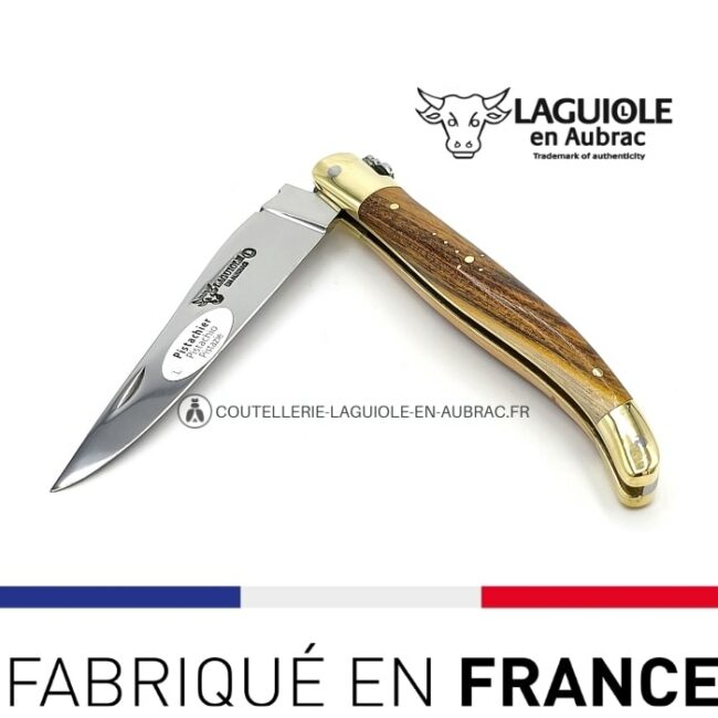 couteau pliant laguiole pistachier laiton