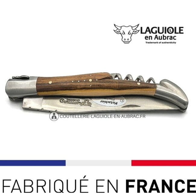 couteau tire bouchon laguiole manche pistachier