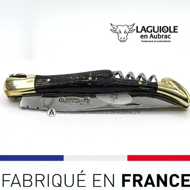 couteau tire bouchon laguiole wenge laiton
