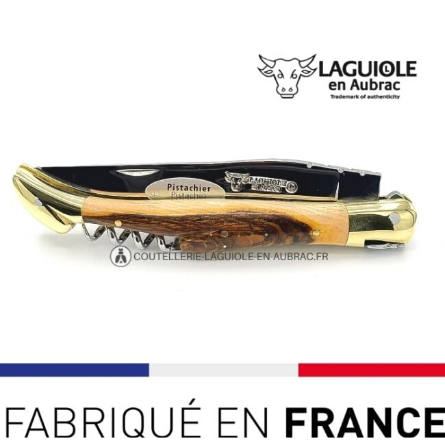 laguiole avec tire bouchon pistachier laiton