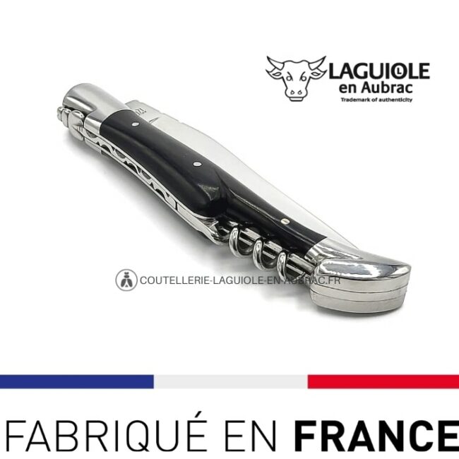 laguiole pliant avec tire bouchon manche ébène