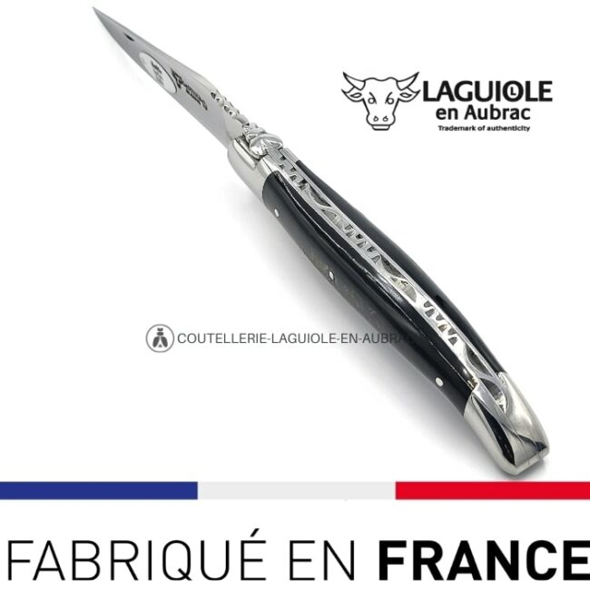 laguiole pliant manche croute de buffle noire