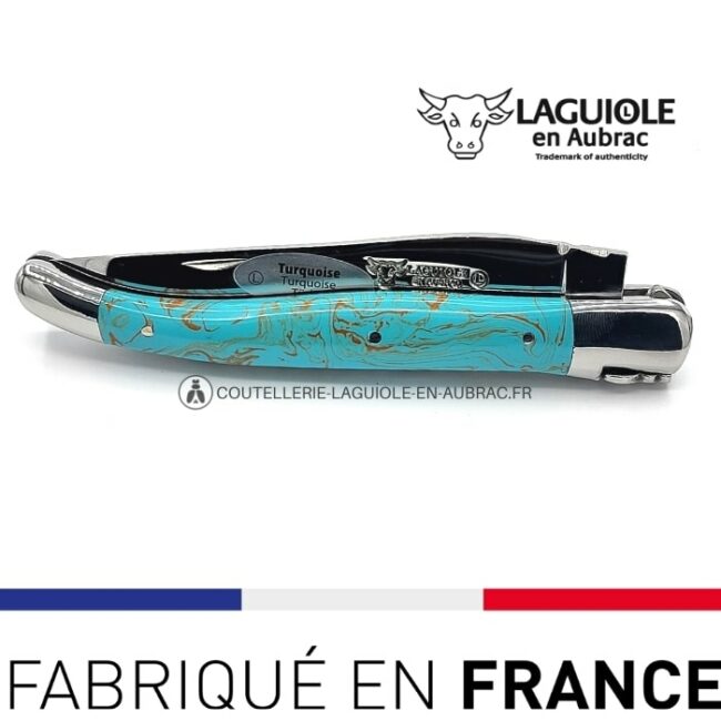 laguiole pliant pierre de turquoise