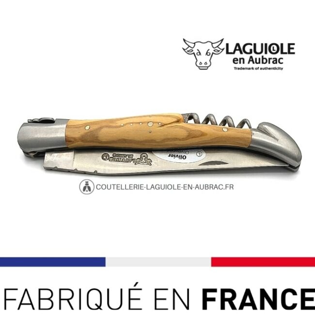 laguiole tire bouchon 12cm manche olivier