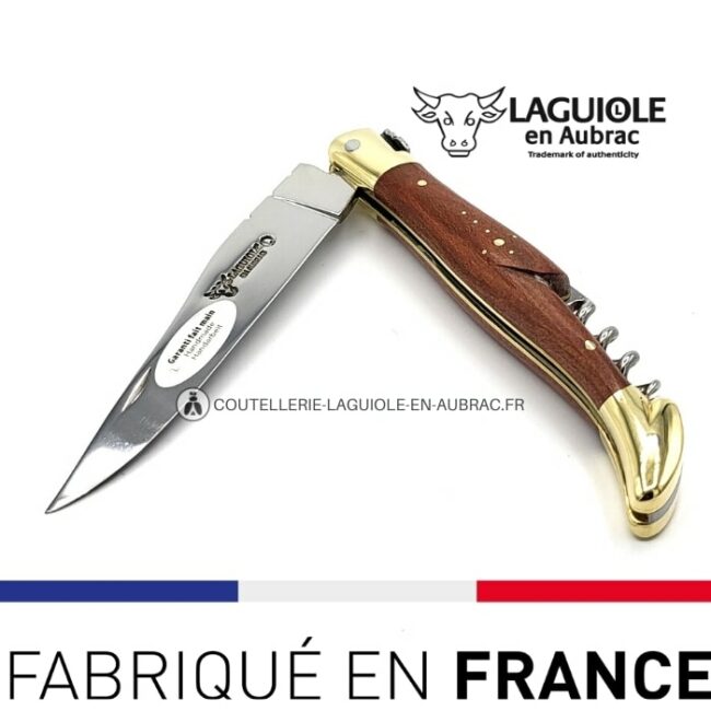 laguiole tire bouchon manche red heart mitres laiton