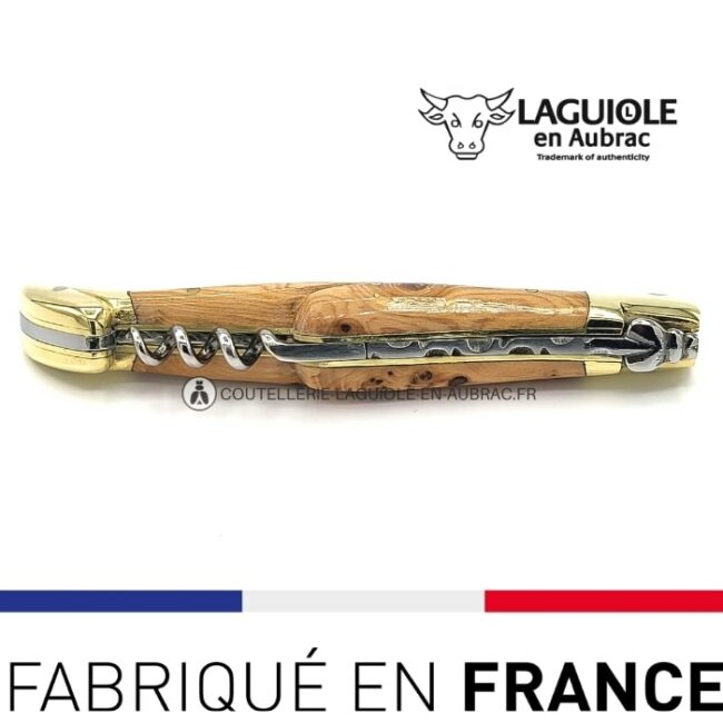 tire bouchon laguiole en aubrac manche genevrier laiton