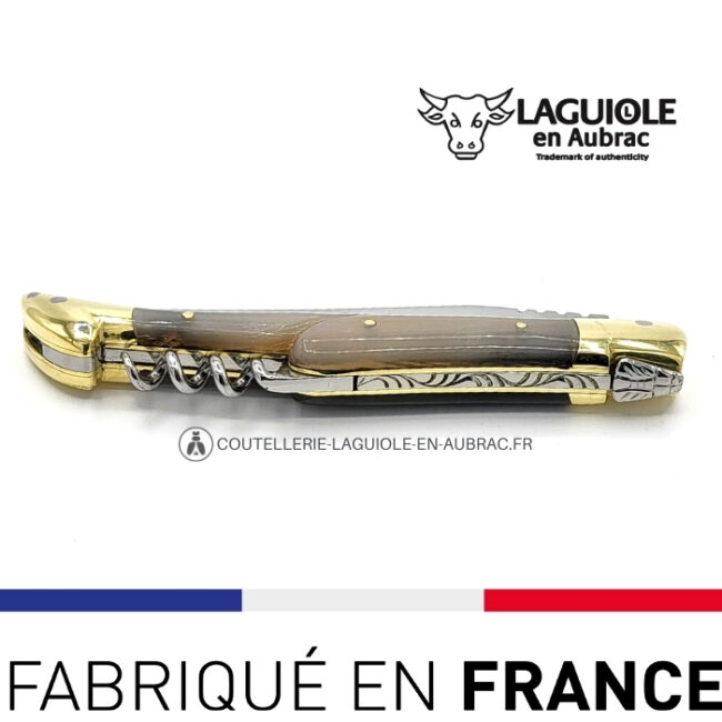 tire bouchon laguiole en corne et laiton