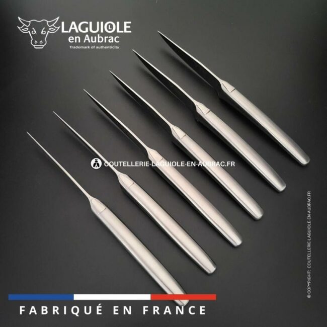 6 couteaux de table laguiole monobloc satiné