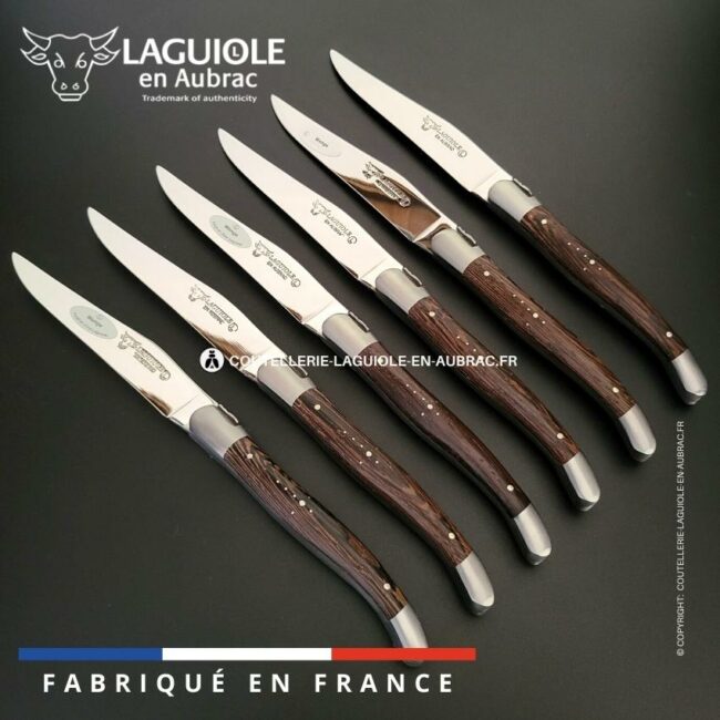 6 couteaux de table laguiole en bois de wenge