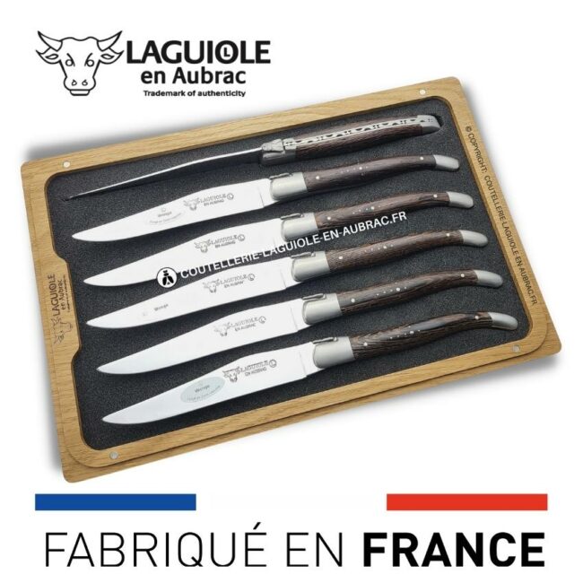 6 couteaux de table laguiole en bois de wenge