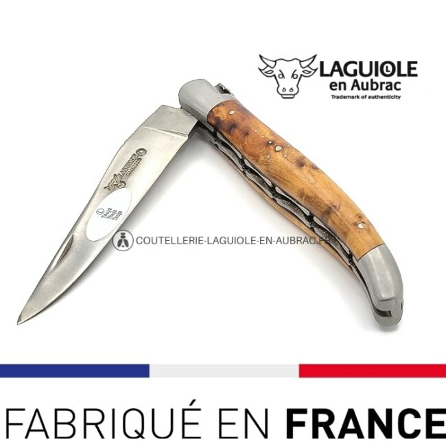 couteau de poche laguiole manche en thuya double platines