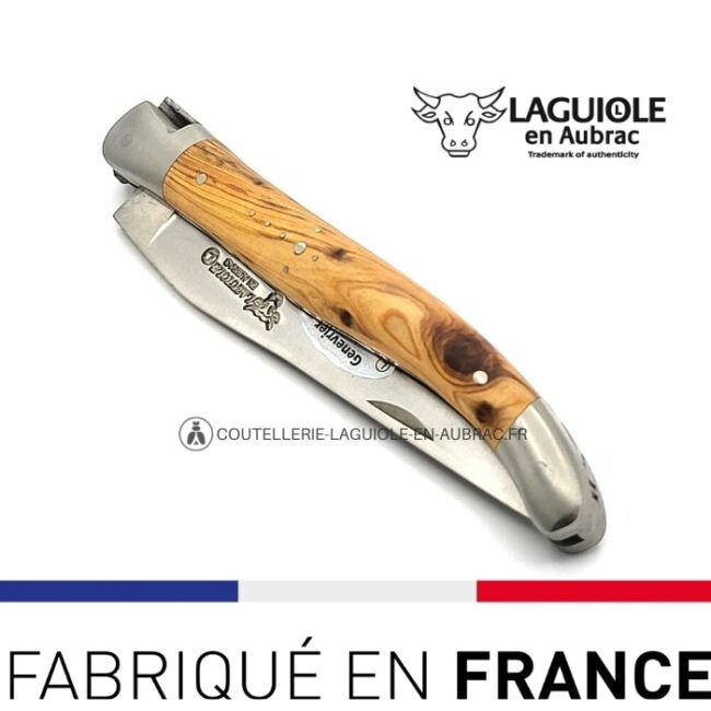 couteau laguiole 12cm double platines genévrier