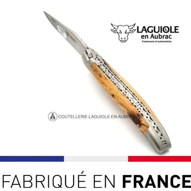 couteau laguiole double platines bois de genévrier
