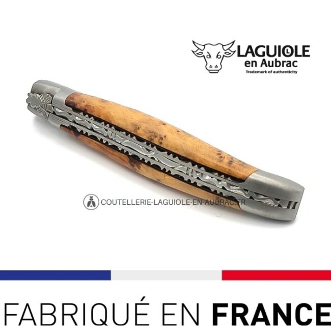 couteau laguiole manche en thuya double platines
