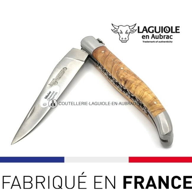 couteau plaint laguiole manche olivier double platines