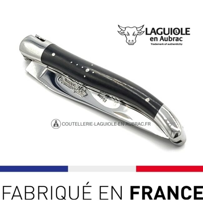 couteau pliant laguiole ébène doubles platine