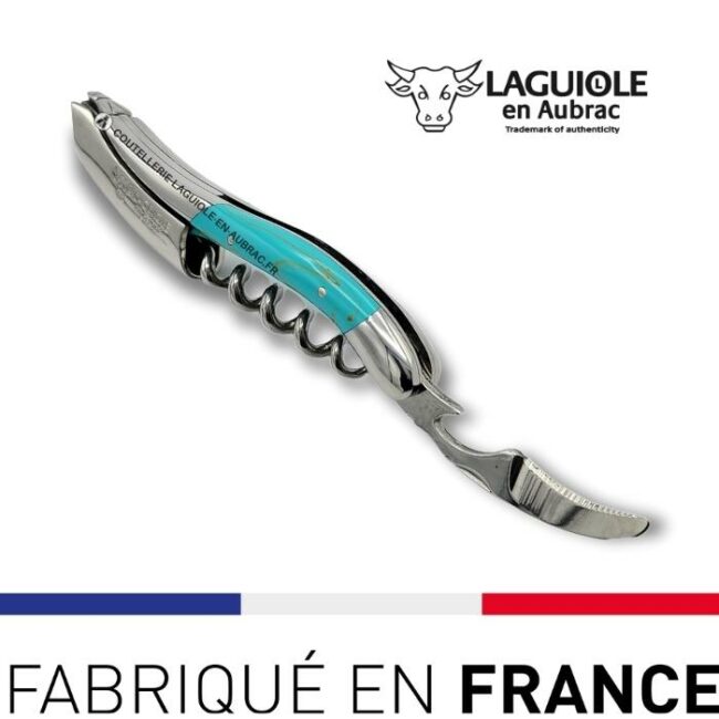 couteau sommelier laguiole en turquoise