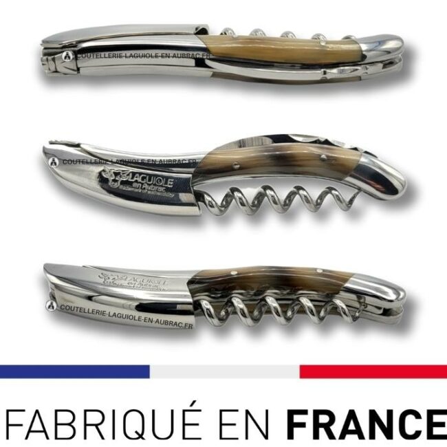couteau sommelier tire bouchon laguiole manche corne