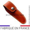 etui laguiole en aubrac en cuir marron avec passant ceinture