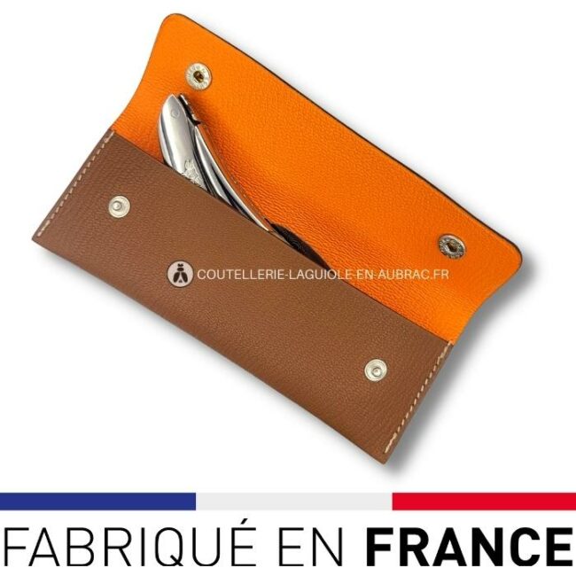 fourreau en cuir de luxe bicolore