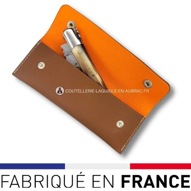 fourreau en cuir de luxe bicolore