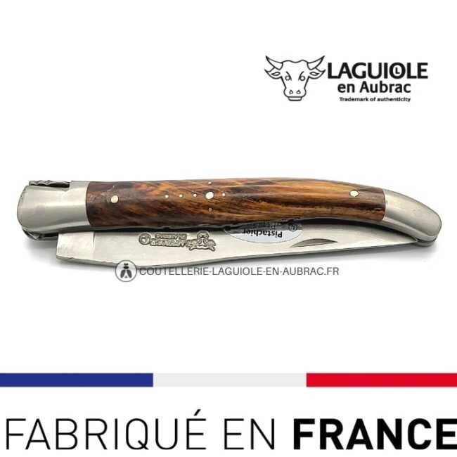 laguiole double platines 12cm manche pistachier