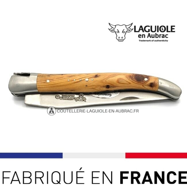 laguiole pliant double platines bois de genévrier odorant