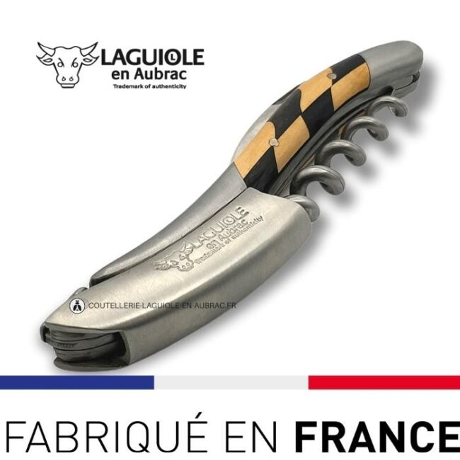 laguiole sommelier marqueterie damier ebene olivier