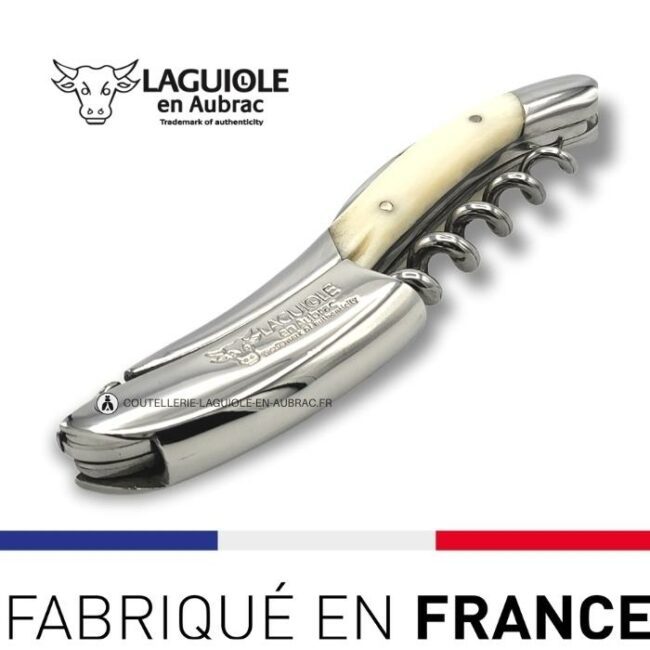 limonadier tire bouchon laguiole manche os brillant