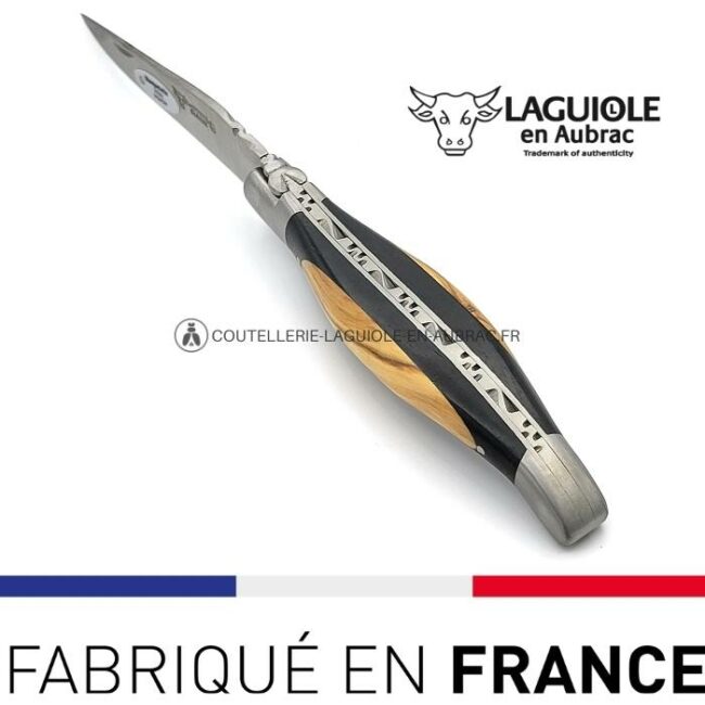 couteau de poche laguiole dodu 12cm manche ebene olivier