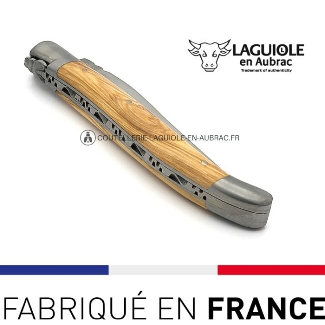couteau laguiole en aubrac bois olivier
