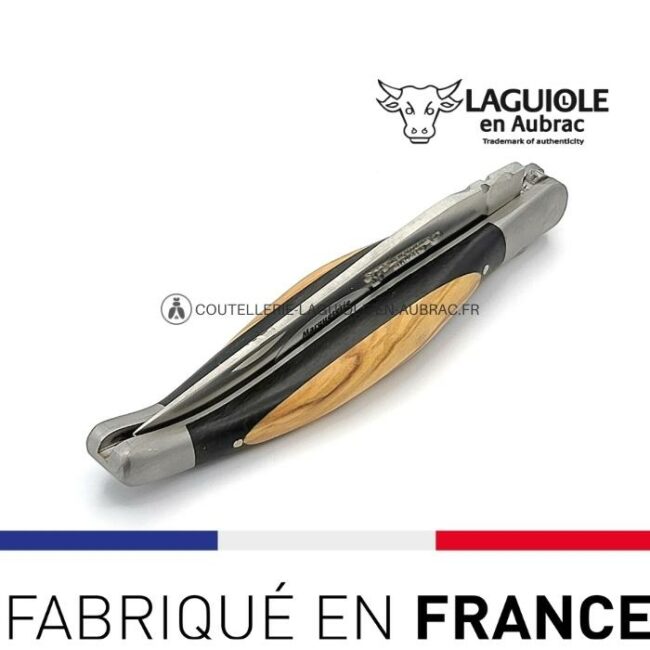 couteau laguiole en aubrac dodu 12cm manche ebene olivier