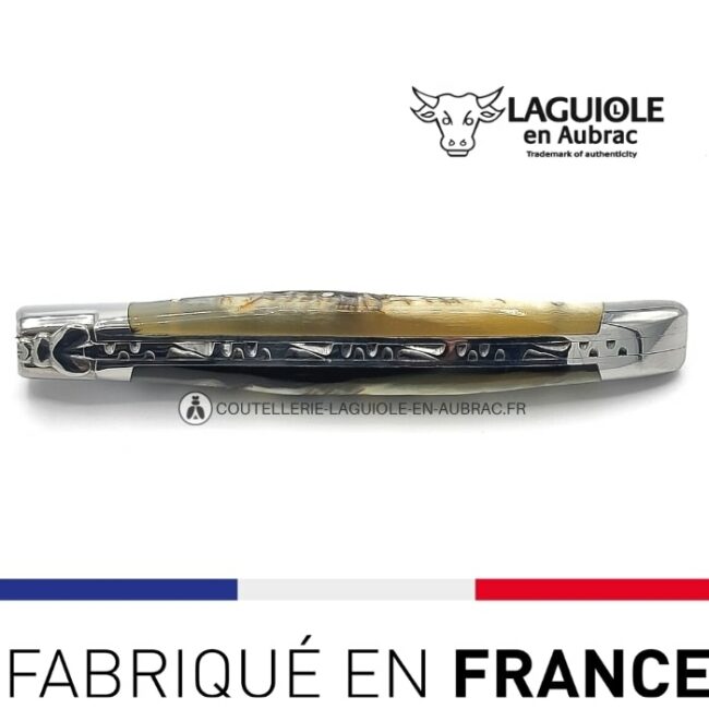couteau laguiole manche en croute de bélier blonde